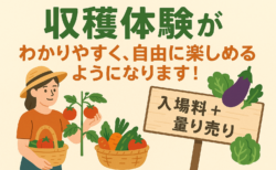 収穫体験がもっとわかりやすく、自由に楽しめるようになります！