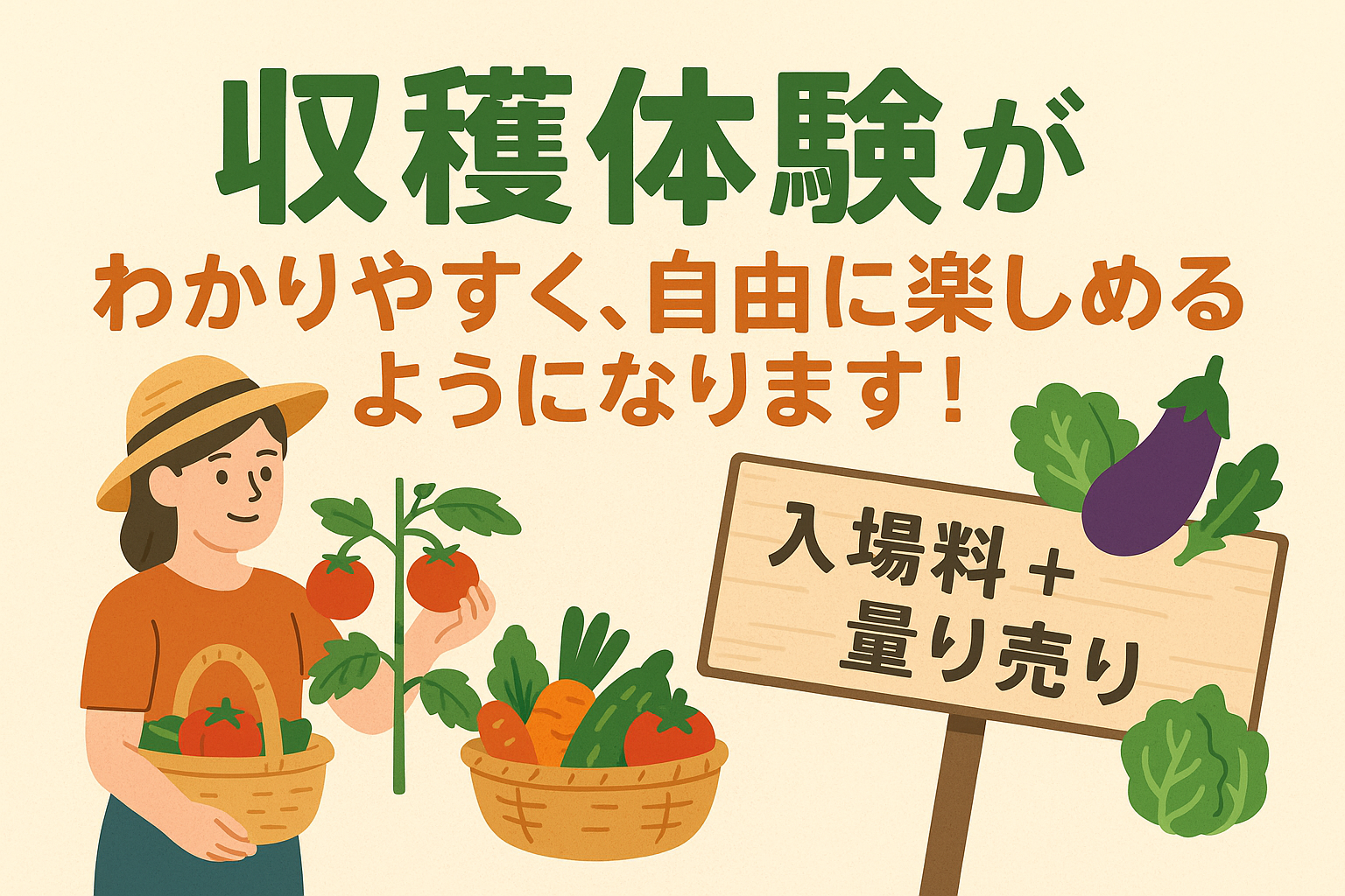 収穫体験がもっとわかりやすく、自由に楽しめるようになります!